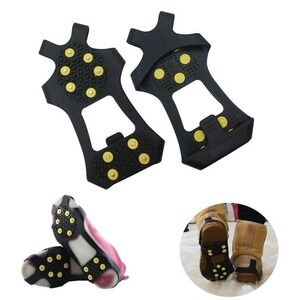 Ice Cleats Snow Traction Crampons Shoe/Boots Overshoe Walking on Snow/Ice Sz L